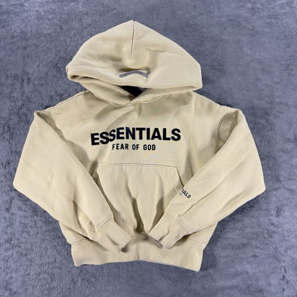 Fear Of God Essentials Kids Fleece Hoodie Yellow XS 4/5